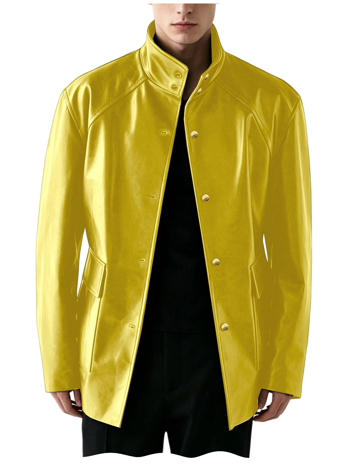 Veste Simili Cuir Homme Col Montant – CLEVI Paris