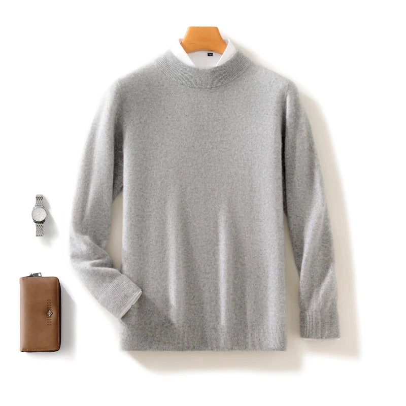 Pull homme en laine à col montant – CLEVI Paris