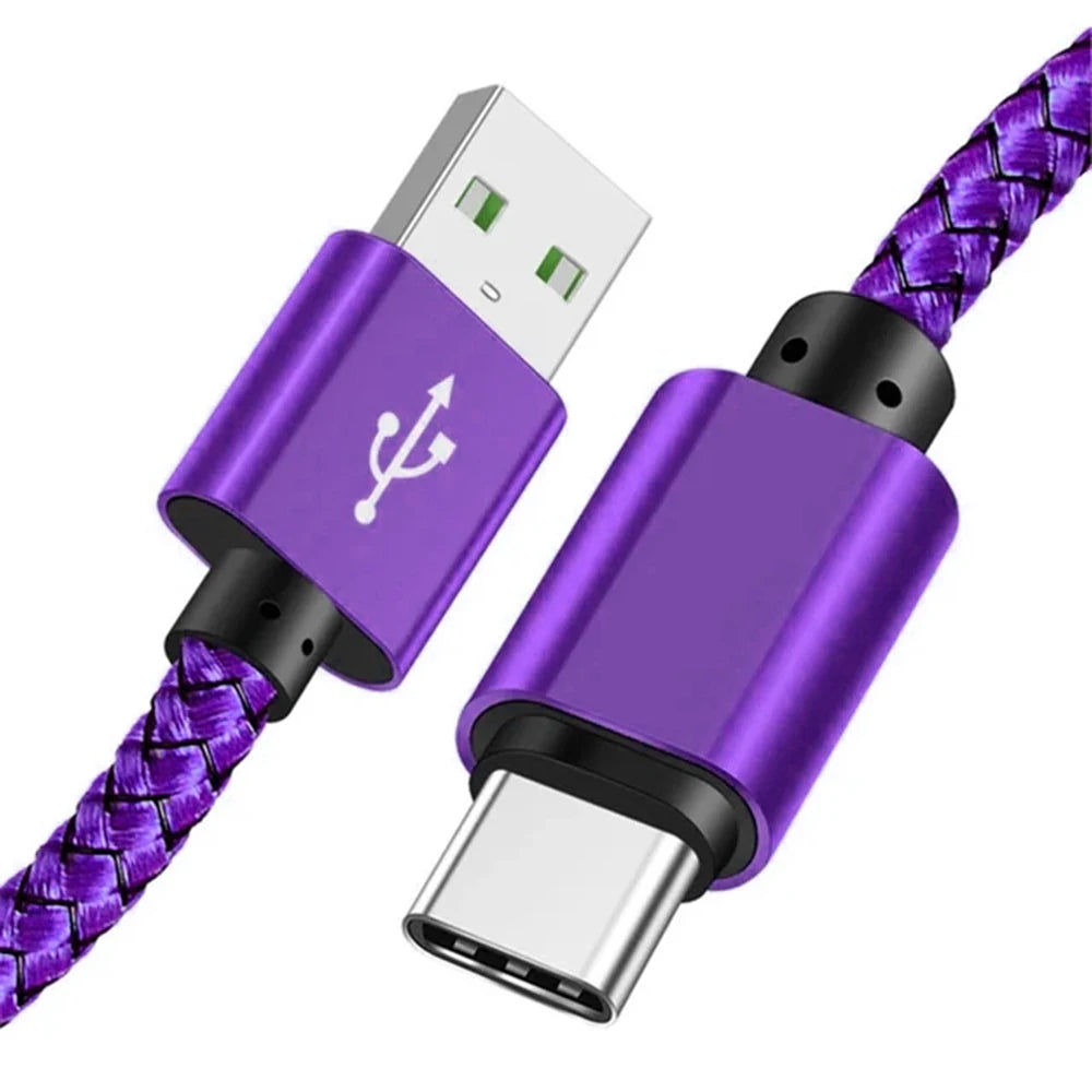 Câble USB-A vers USB-C Nylon Tressé Charge Rapide 1m 2m 3m – CLEVI Paris