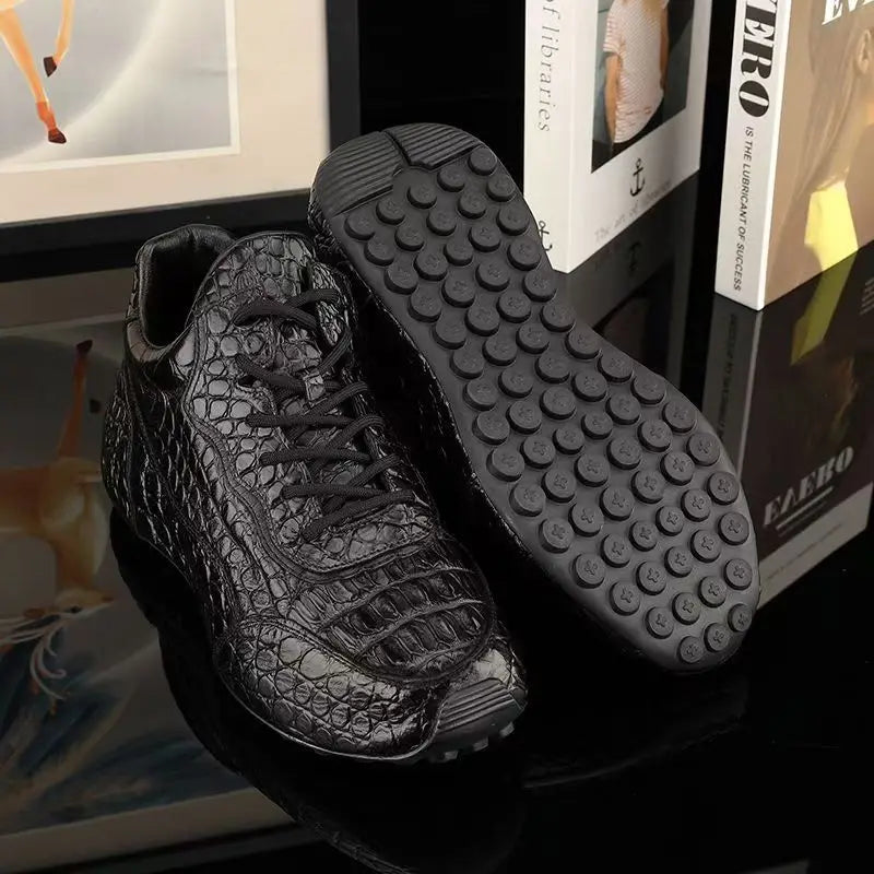 Sneakers basses homme noires à lacets – CLEVI Paris