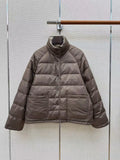 Veste femme en cachemire et duvet à col montant – CLEVI Paris