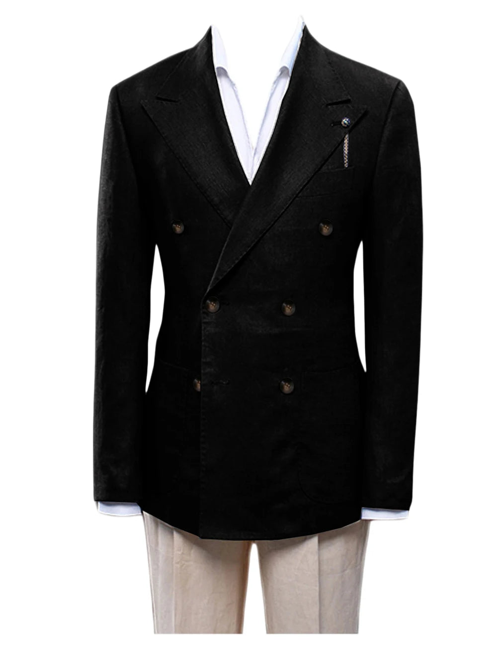 Blazer homme croisé ajusté en lin – CLEVI Paris