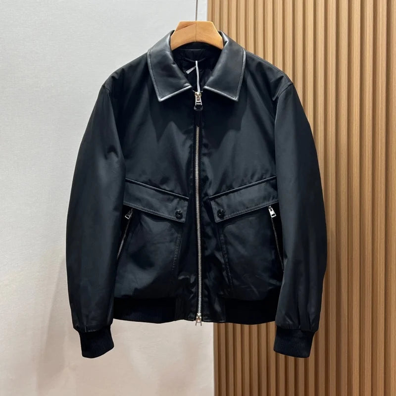 Blouson homme noir à intérieur matelassé – CLEVI Paris