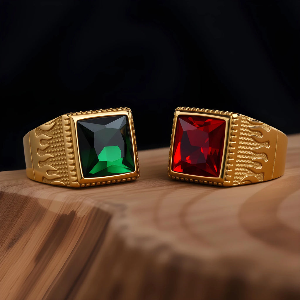 Bague Homme Acier Doré 18K Géométrique – CLEVI Paris