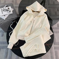 Ensemble Running Femme 2 Pièces Cardigan Capuche Zippé + Jogging Fleece Winkeep – Abricot & Bleu – CLEVI Paris