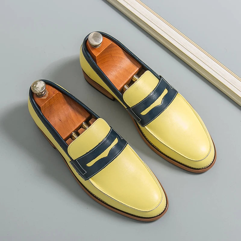 Loafers Cuir Rayé Driving Homme – CLEVI Paris