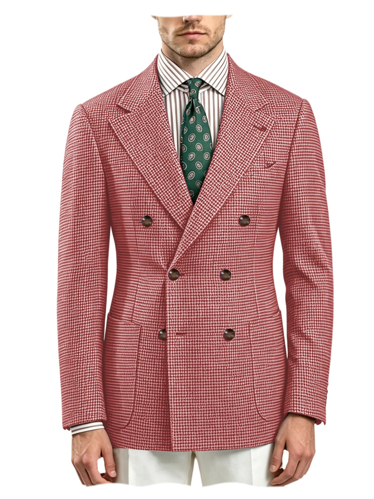 Blazer homme pied-de-poule à double boutonnage – CLEVI Paris
