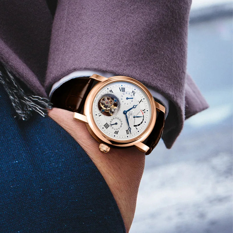 Montre Homme Tourbillon Or Rose 18K Haofa K011 – CLEVI Paris