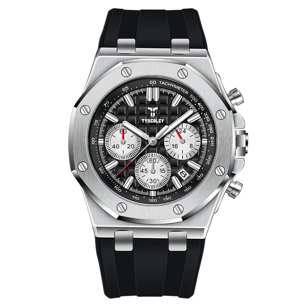 Montre Quartz Chronographe TYBERLEY Homme Silicone Grille – CLEVI Paris