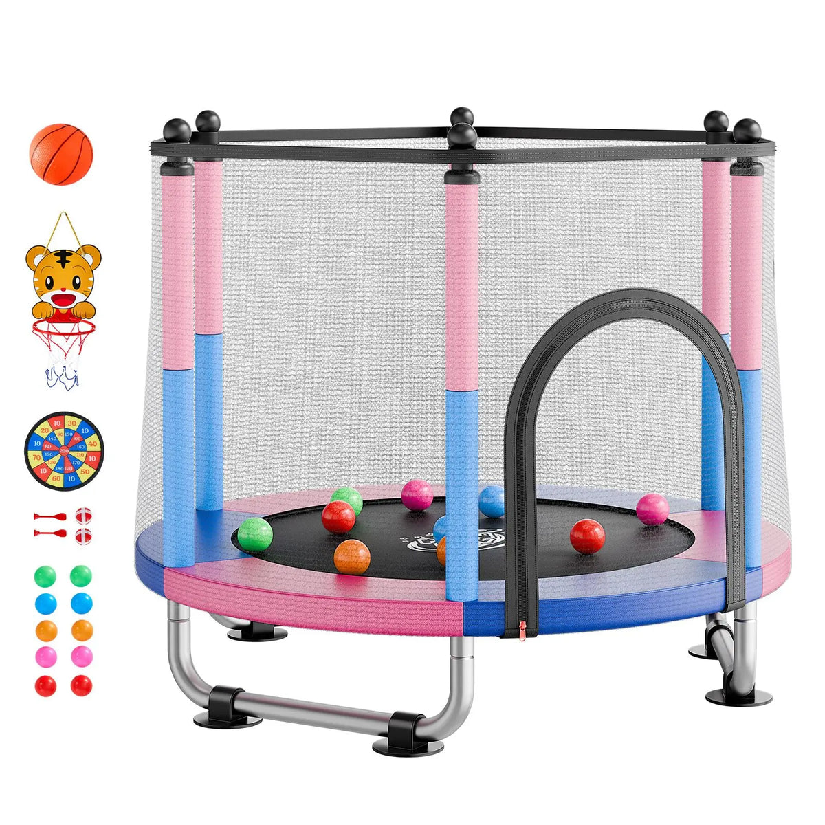 Trampoline enfant 55 pouces avec jeux – CLEVI Paris