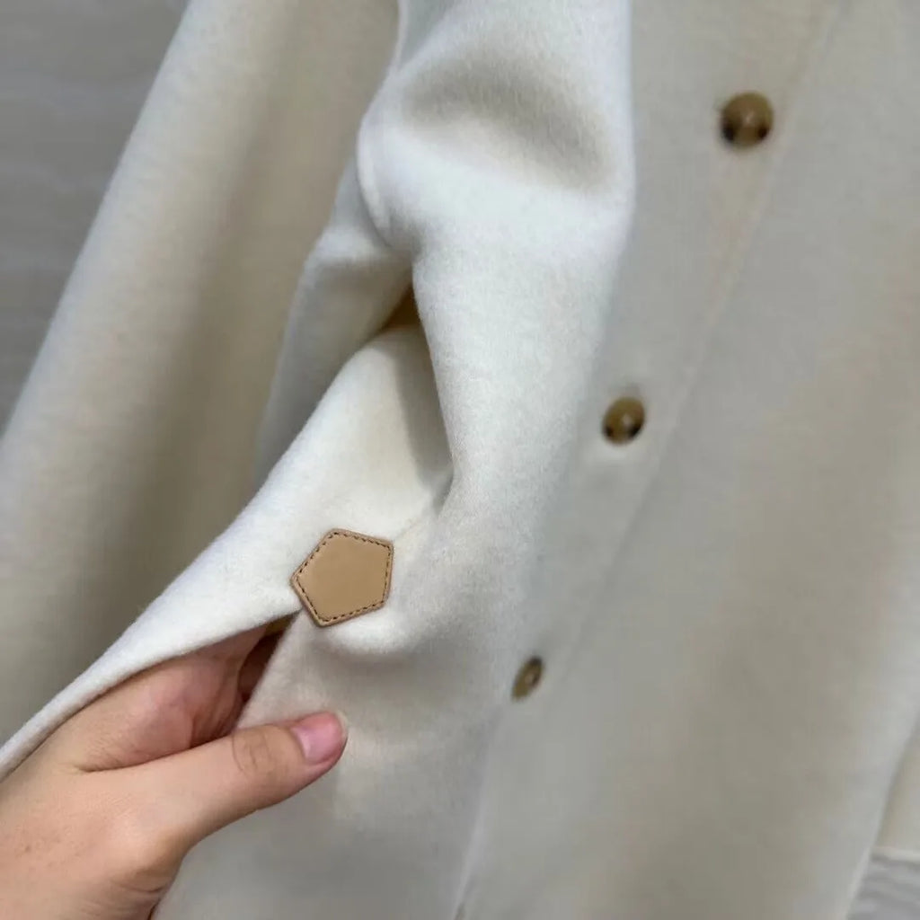 Manteau femme laine et cachemire boutonné – CLEVI Paris