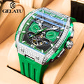 OUPINKE 6016 Montre Homme Automatique Diamants Squelette Saphir – CLEVI Paris