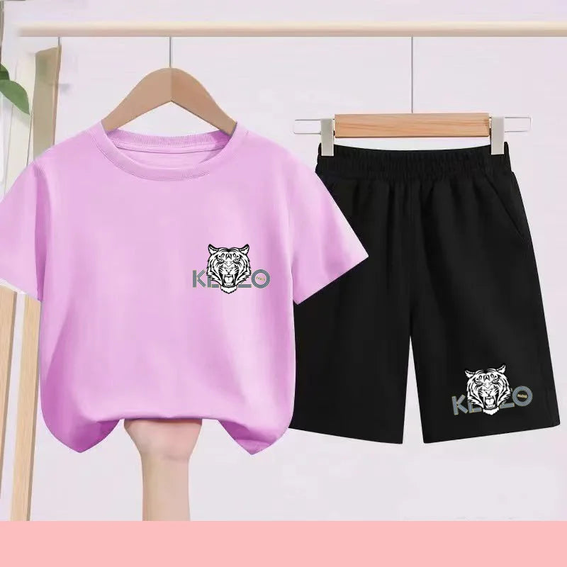 Ensemble enfant imprimé à col rond – CLEVI Paris