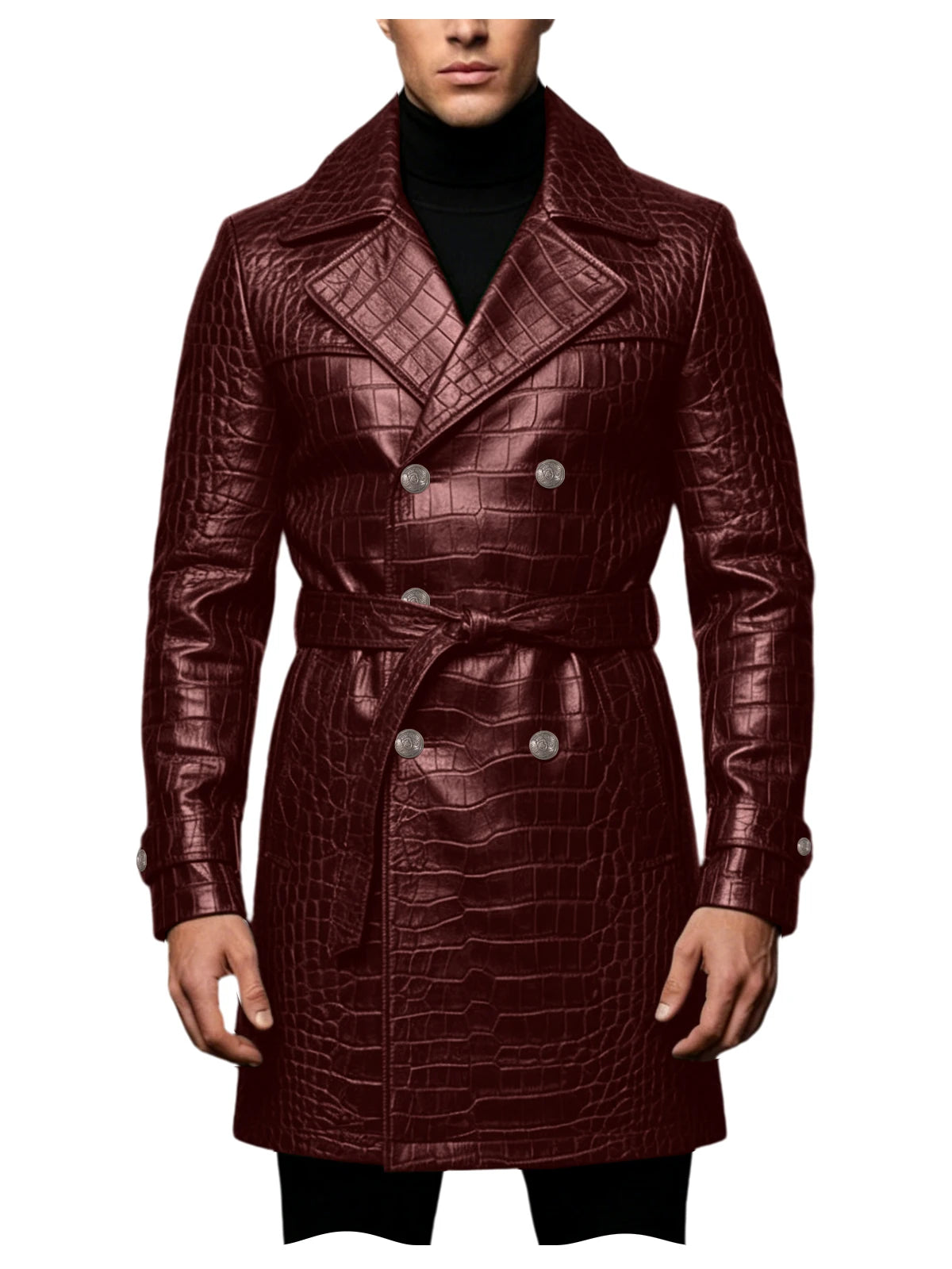 Manteau homme en similicuir effet crocodile – CLEVI Paris