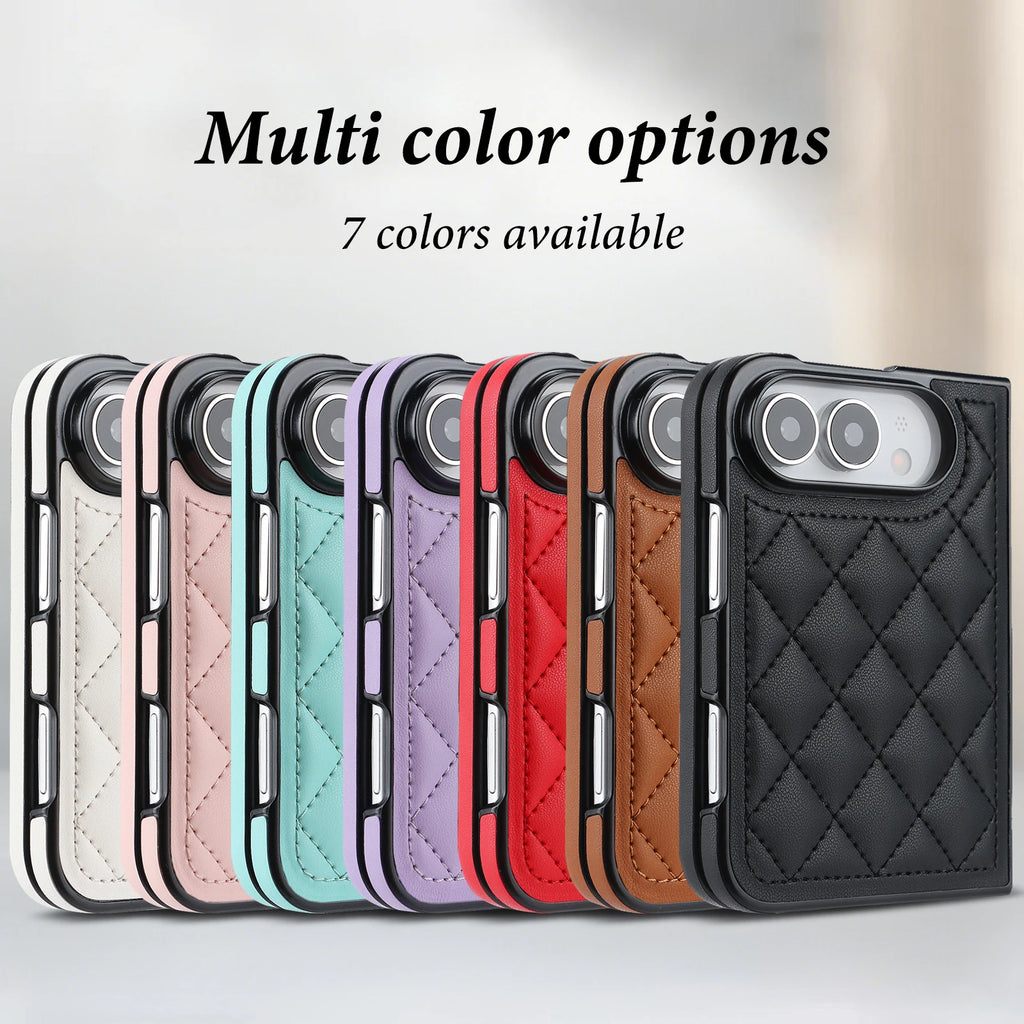 Coque iPhone Duo en simili cuir quadrillé – CLEVI Paris