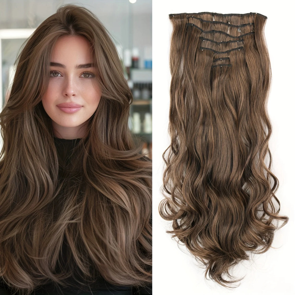 Extensions Cheveux Clips 7 Pcs Synthétique 50 Couleurs – CLEVI Paris