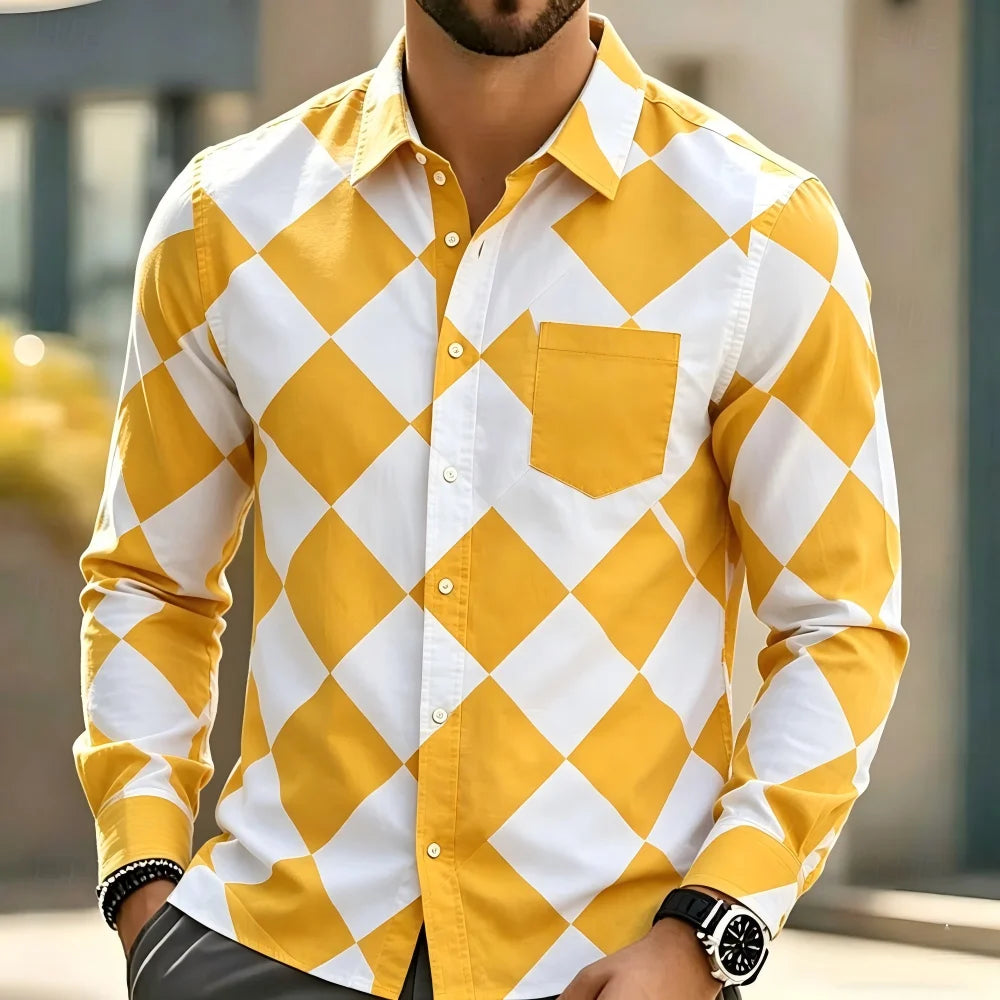 Chemise homme patchwork à carreaux – CLEVI Paris