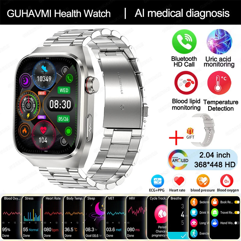 Montre GUHUAVMI AMOLED 2,04″ Bluetooth – CLEVI Paris