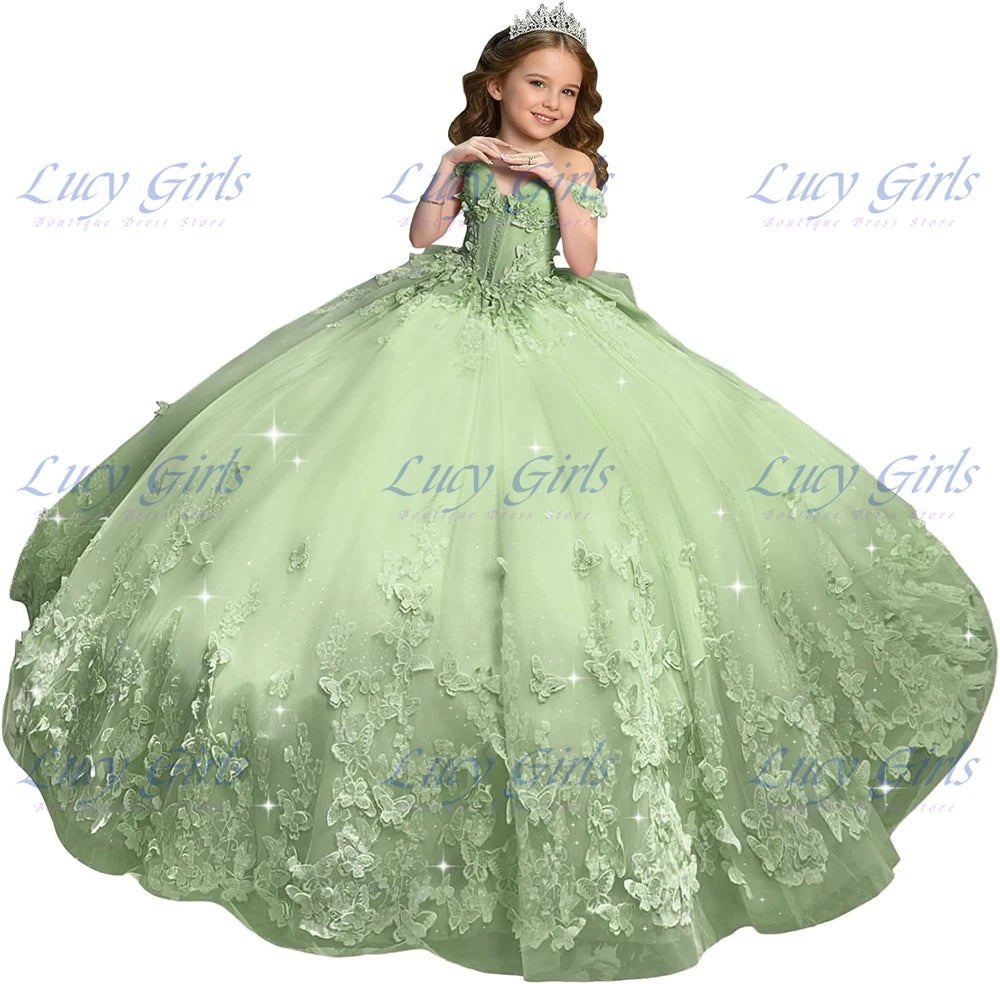 Robe cérémonie fille en tulle et dentelle – CLEVI Paris