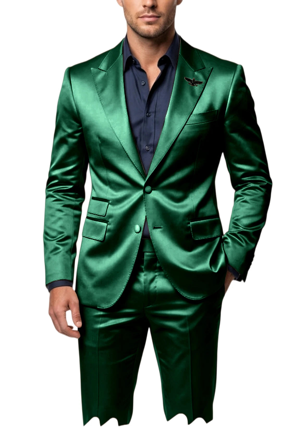 Costume homme 2 pièces en satin – CLEVI Paris