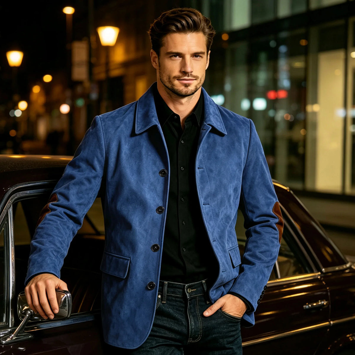 Blazer homme effet daim à coudières – CLEVI Paris