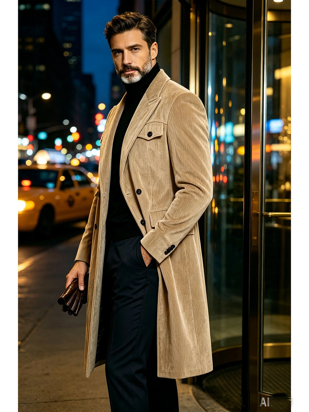 Manteau long homme en velours côtelé – CLEVI Paris