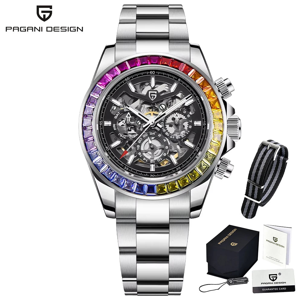PAGANI DESIGN PD-1777 Montre Homme Automatique Acier Saphir Étanche 10ATM – CLEVI Paris