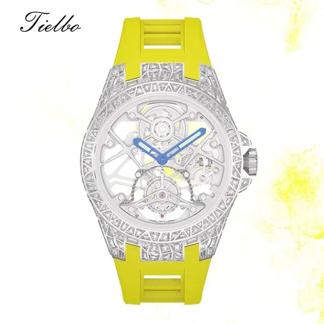 Montre Tourbillon Volant Cristaux Squelette Unisexe – CLEVI Paris