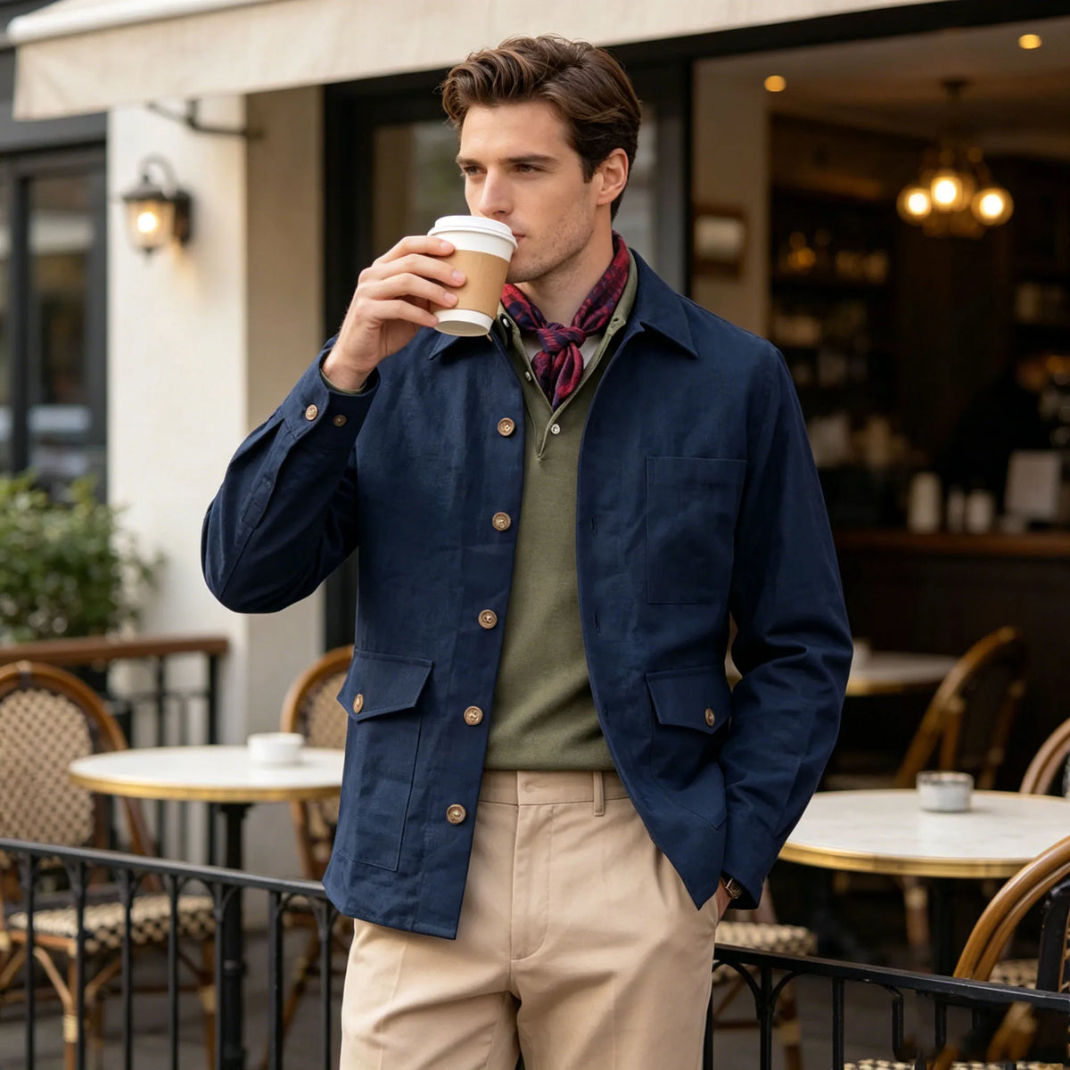 Veste Safari Homme Coton et Lin – CLEVI Paris