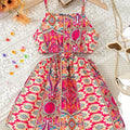 Robe fille imprimée sans manches – CLEVI Paris