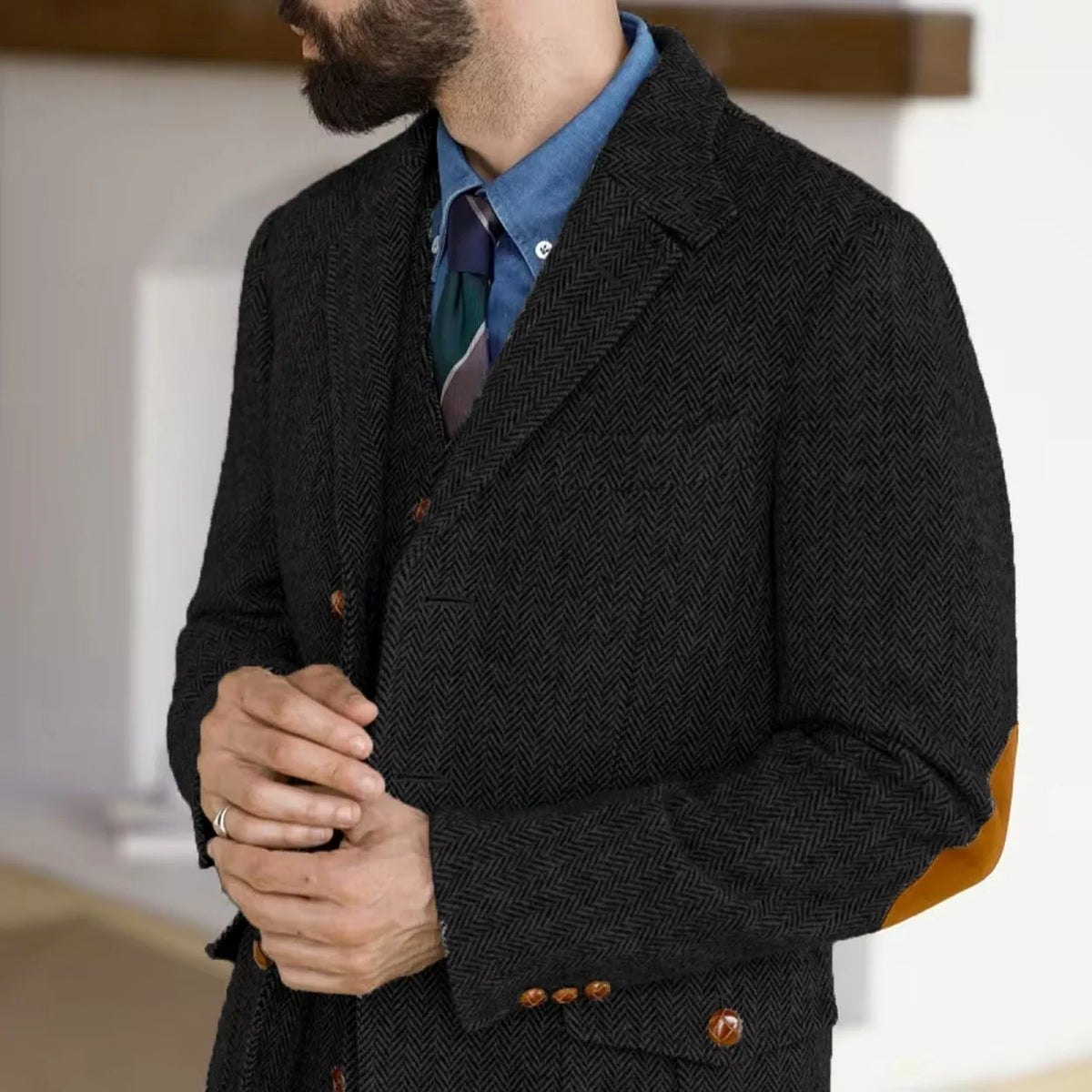 Blazer homme en tweed à chevrons – CLEVI Paris