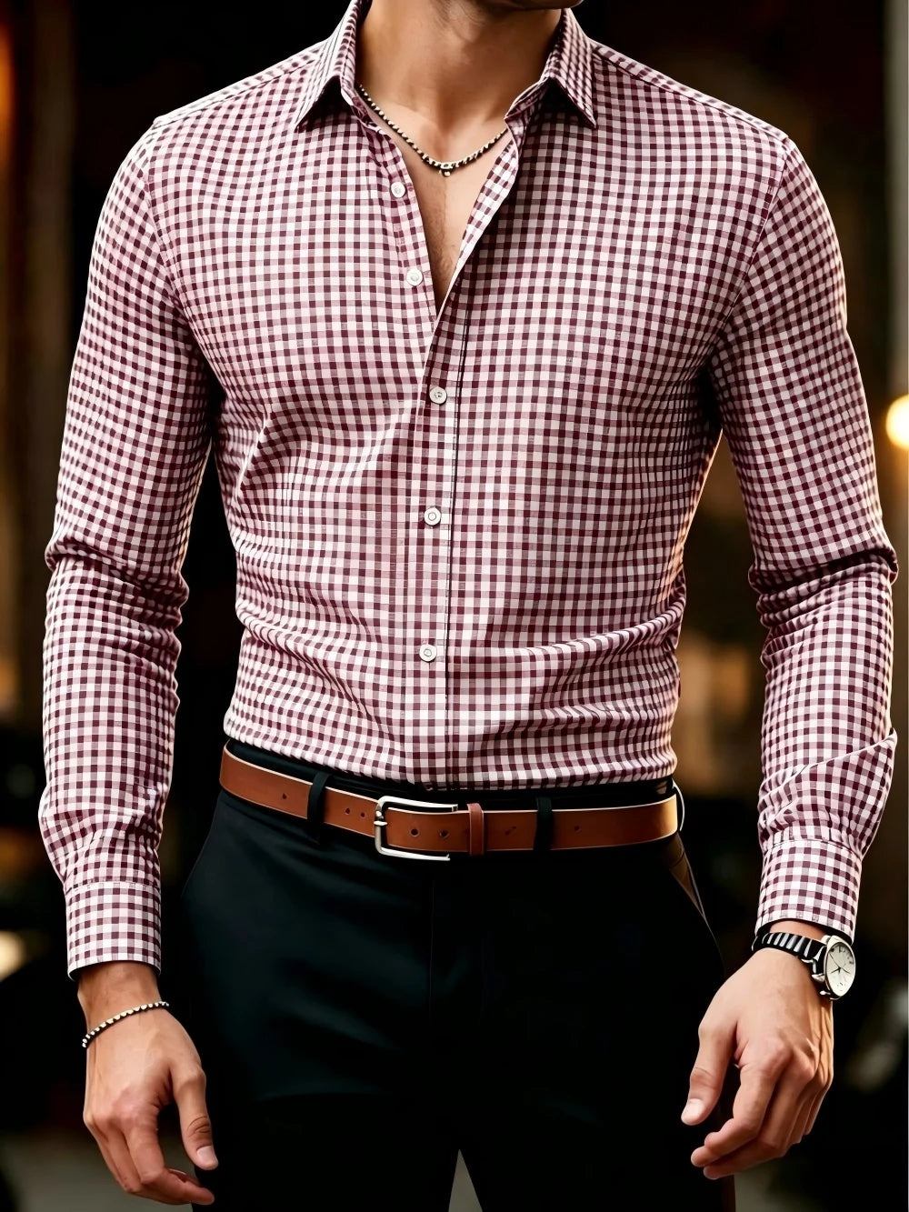 Chemise homme à carreaux classique – CLEVI Paris