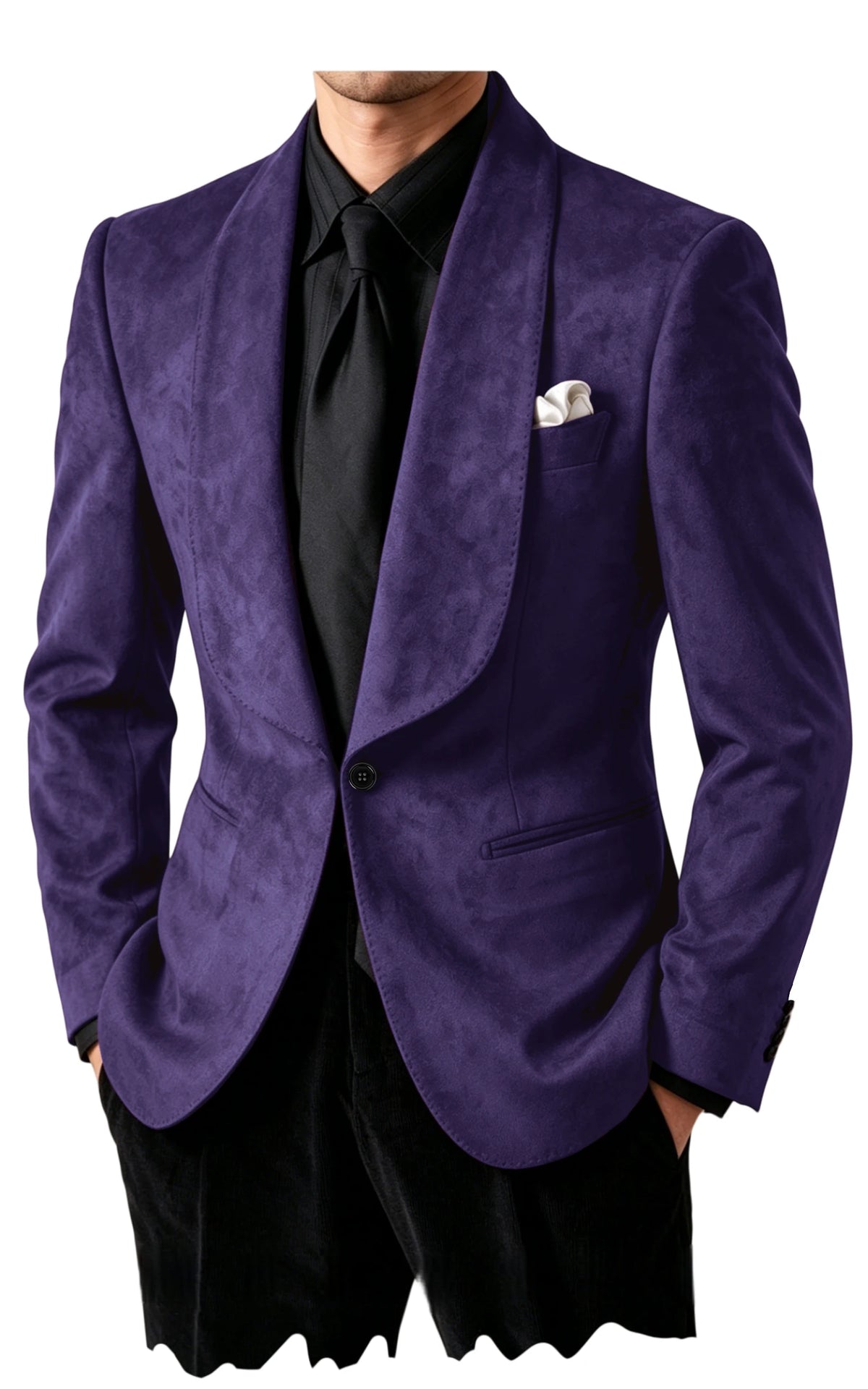 Blazer homme en suédine col châle – CLEVI Paris