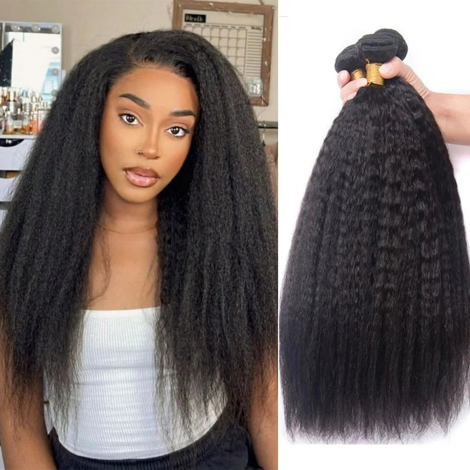 Mèches Kinky Straight Cheveux Humains Malaysia Remy 1/3/4 Bundles – CLEVI Paris