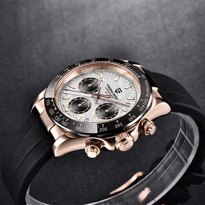 Montre Homme Quartz Chronographe Cadran Météorite Rétro Pagani Design PD-1664 – CLEVI Paris