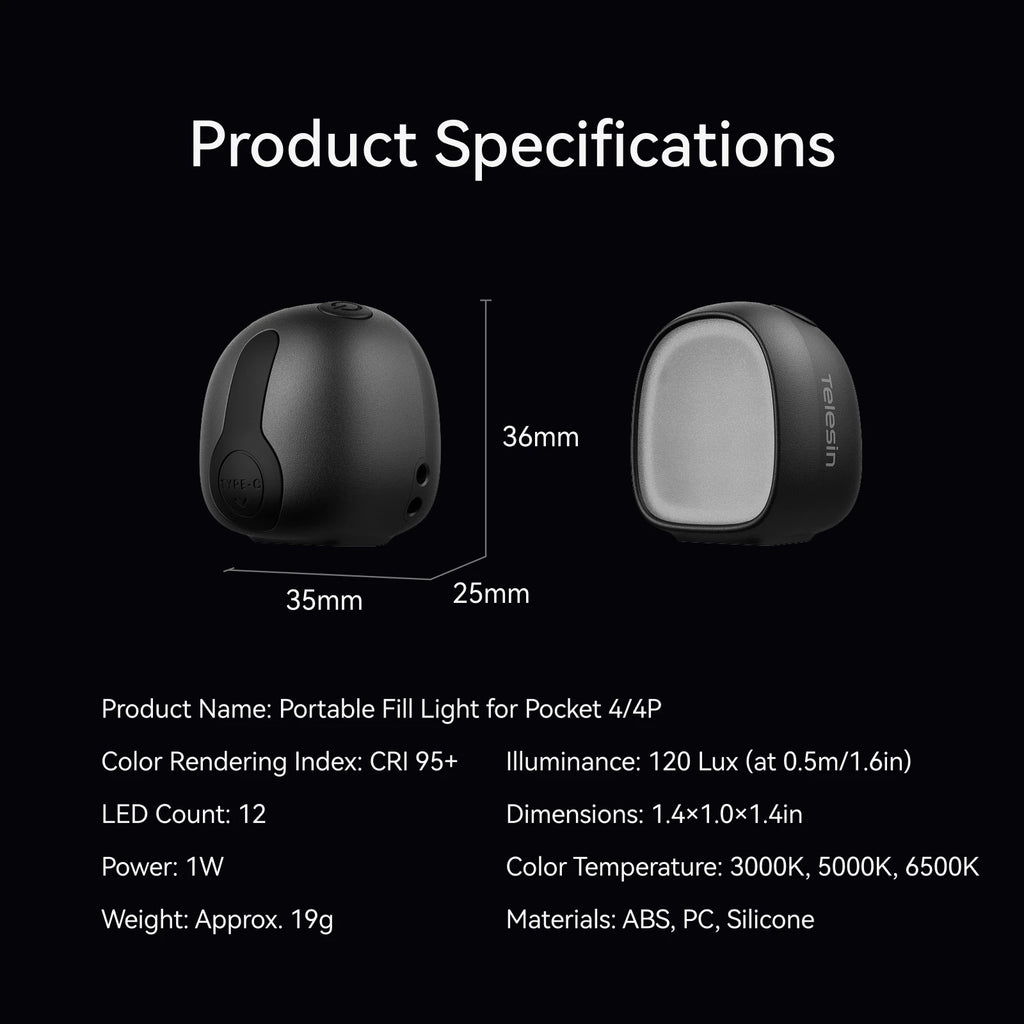 Lampe TELESIN pour Osmo Pocket 4/4P – CLEVI Paris