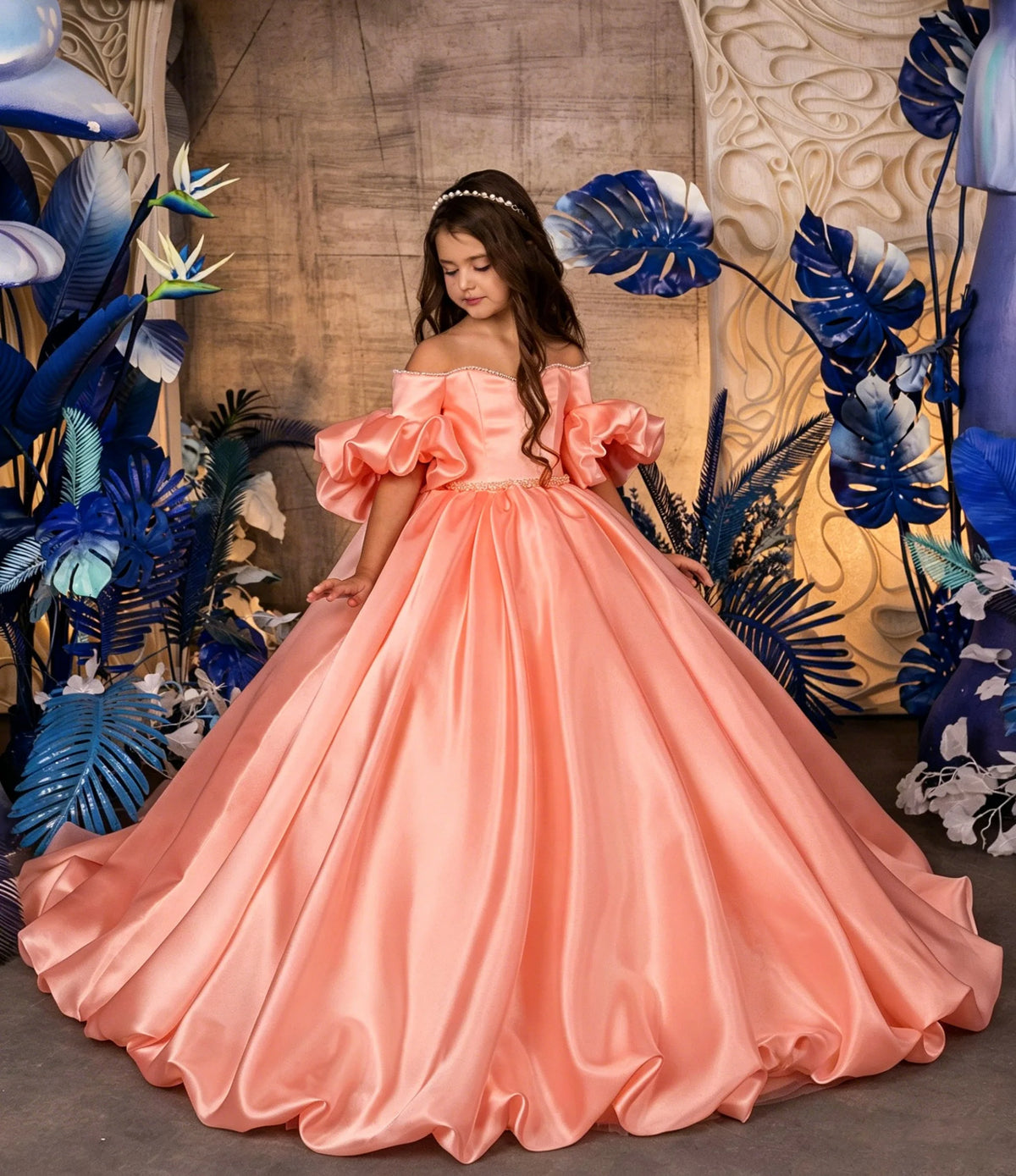 Robe cérémonie fille en satin ZHJ – CLEVI Paris