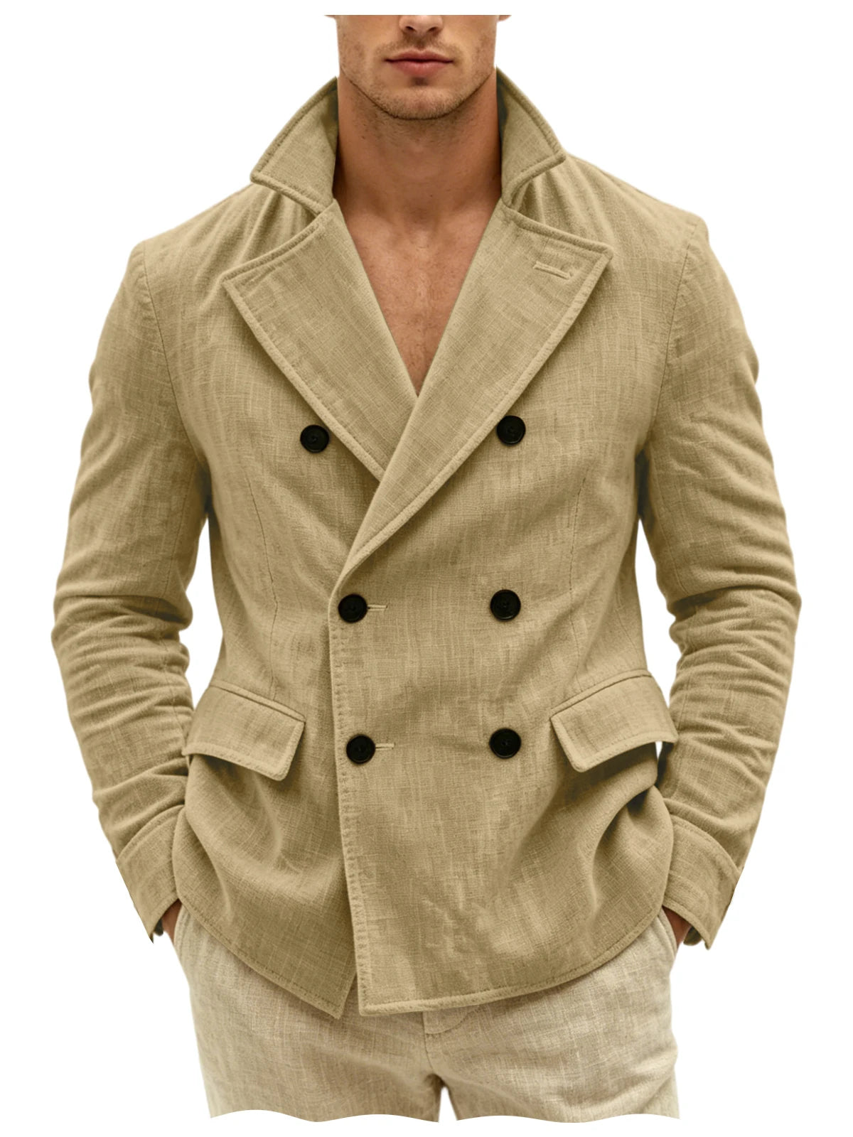 Blazer Croisé Lin Homme – CLEVI Paris