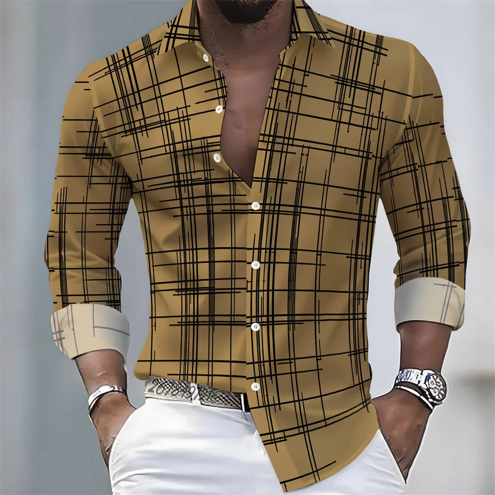 Chemise Homme Rayée à Manches Longues – CLEVI Paris