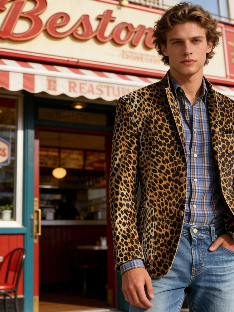 Blazer Velours Homme Imprimé – CLEVI Paris