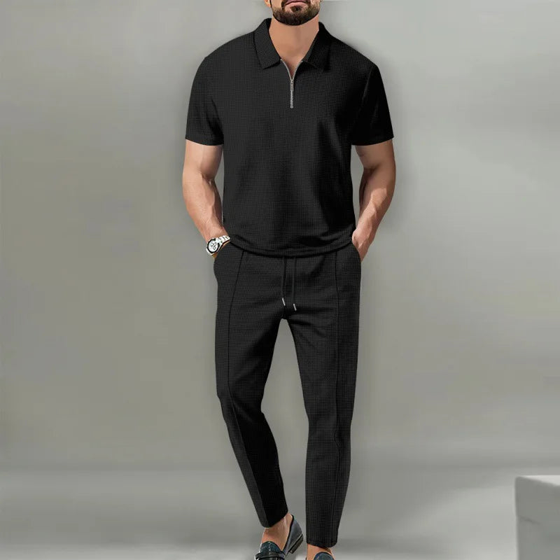 Ensemble homme polo zippé et pantalon – CLEVI Paris
