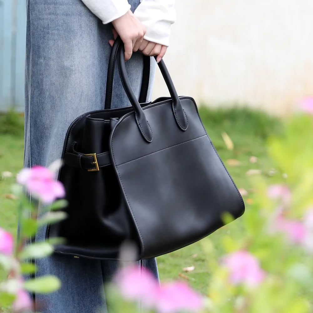Grand Sac Cabas Cuir Véritable Vintage Femme 5 Coloris – CLEVI Paris