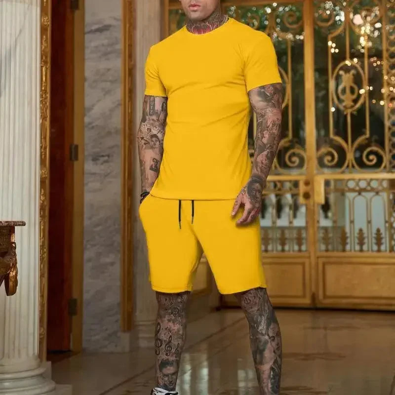 Ensemble homme t-shirt et short en polyester – CLEVI Paris