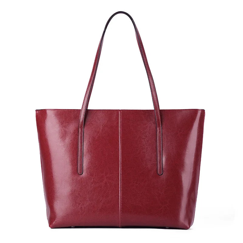 Tote Bag Cuir Véritable Femme Grande Capacité Bureau Style Vintage Élégant – CLEVI Paris