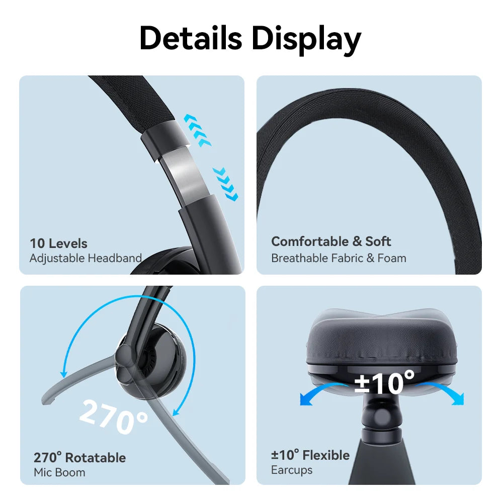 Casque Filaire EMEET GeniusCall HS50 USB Bureau – CLEVI Paris