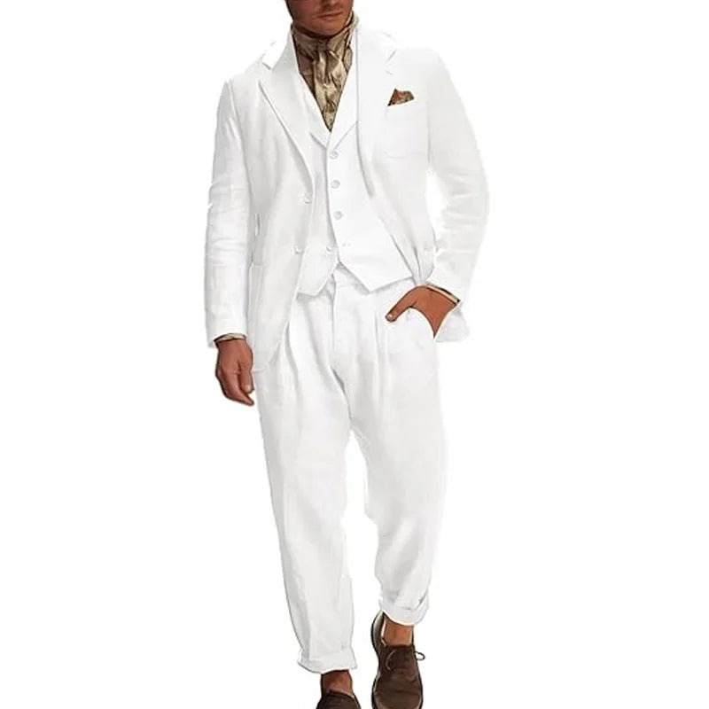 Costume Lin Homme 3 Pièces – CLEVI Paris