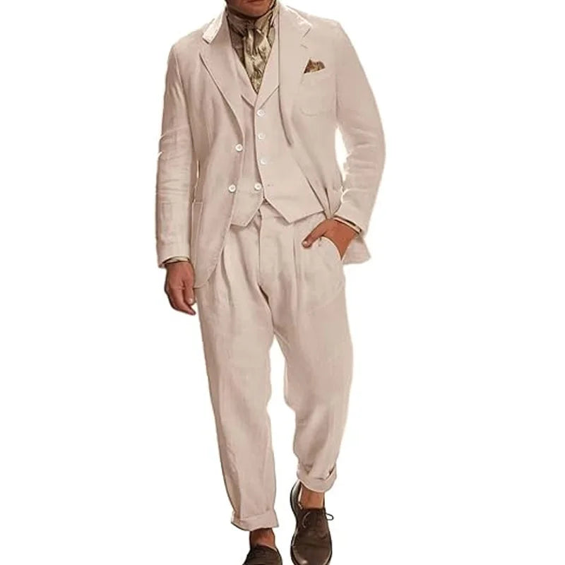 Costume Lin Homme 3 Pièces – CLEVI Paris