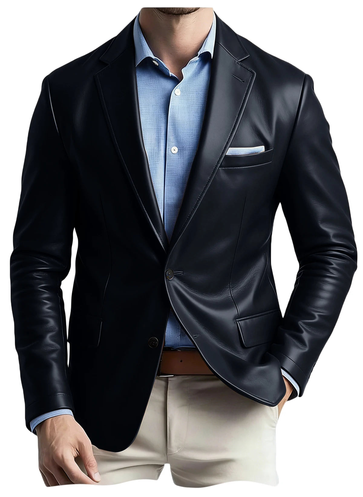 Blazer en similicuir pour homme – CLEVI Paris