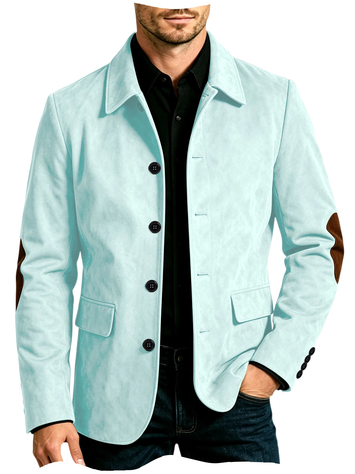 Blazer homme effet daim à coudières – CLEVI Paris
