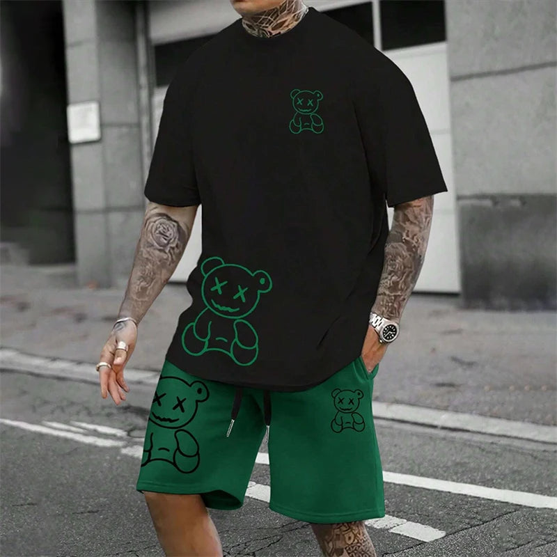 Ensemble homme t-shirt imprimé et short ample – CLEVI Paris
